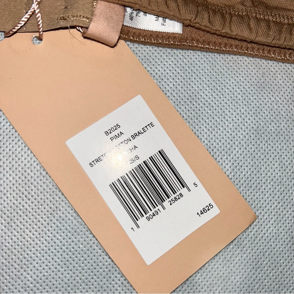 Eberjey Pima cotton bralette in a mocha color XS/S & S/M NWT - Picture 2 of 4